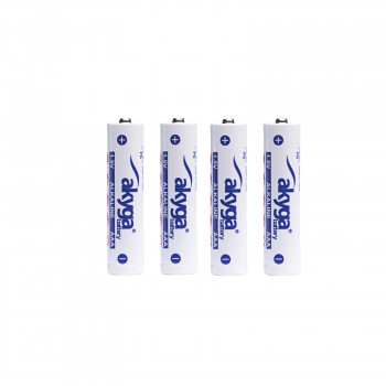 Akyga AKY2057 pilha alcalina AAA LR03 1,5 V 1300 mAh, 4 unid. (embalagem retrátil)