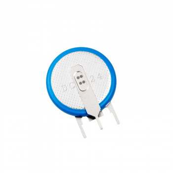 Akyga AKY1086 pilha de lítio CR2032 PP3A 3 V 210 mAh com 3 pinos, espaçamento 4 mm (THT)