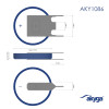 Akyga AKY1086 pilha de lítio CR2032 PP3A 3 V 210 mAh com 3 pinos, espaçamento 4 mm (THT)
