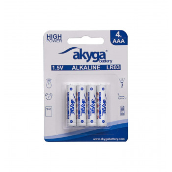 Akyga AKY1971 pilha alcalina AAA LR03 1,5 V 1300 mAh, 4 unid. (blister)