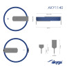Akyga AKY1140 pilha de lítio CR2032 HP2D 3 V 210 mAh com 2 pinos, espaçamento 20 mm