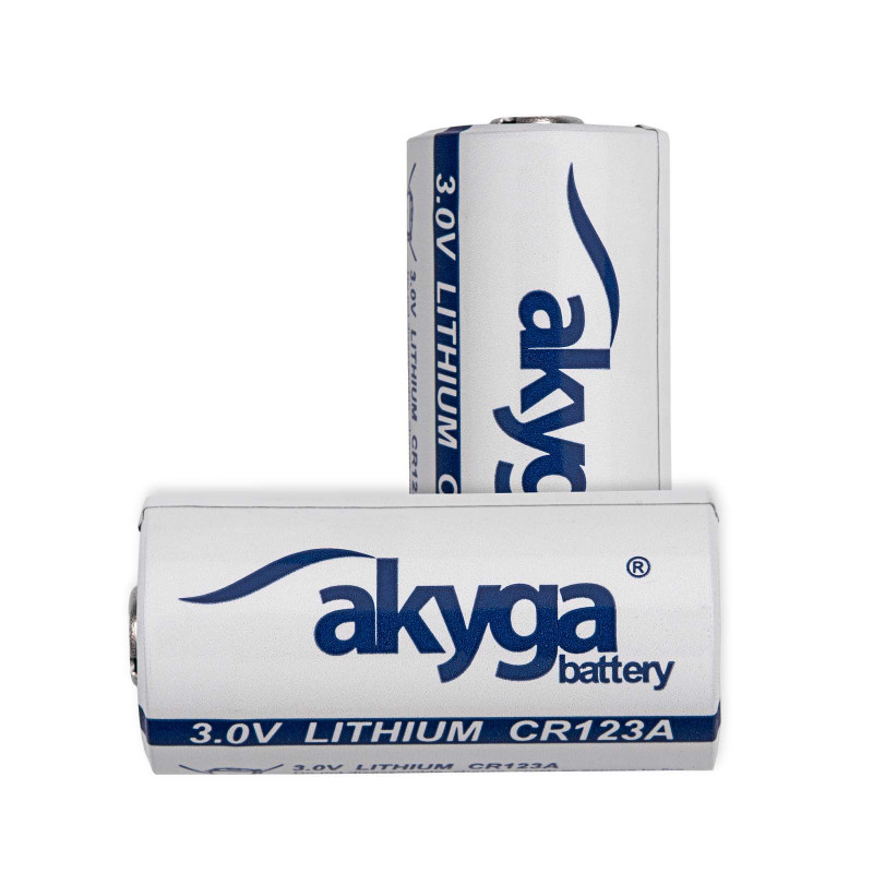 Akyga AKY1235 pilha de lítio CR123A 3 V 1500 mAh, alta temperatura até 85 °C