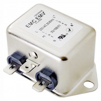 Akyga EN2030-10-F filtro de rede EMC monofásico 10 A, 120–250 V AC, 50/60 Hz, ligações de 6,3 mm