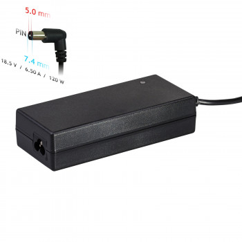 Akyga AK-ND-46 fonte de alimentação para portátil 18,5 V / 6,5 A, 120 W, 7,4 x 5,0 mm + pino, 1,2 m, para HP
