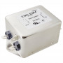 Akyga EN2080-10-F filtro de rede EMC monofásico 10 A, 120–250 V AC, 50/60 Hz, conectores de 6,3 mm