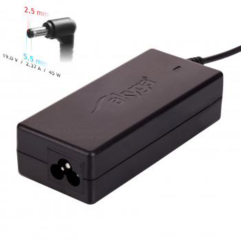 Akyga AK-ND-61 fonte de alimentação para portátil 19 V / 2,37 A, 45 W, 5,5 x 2,5 mm, 1,2 m, para Toshiba