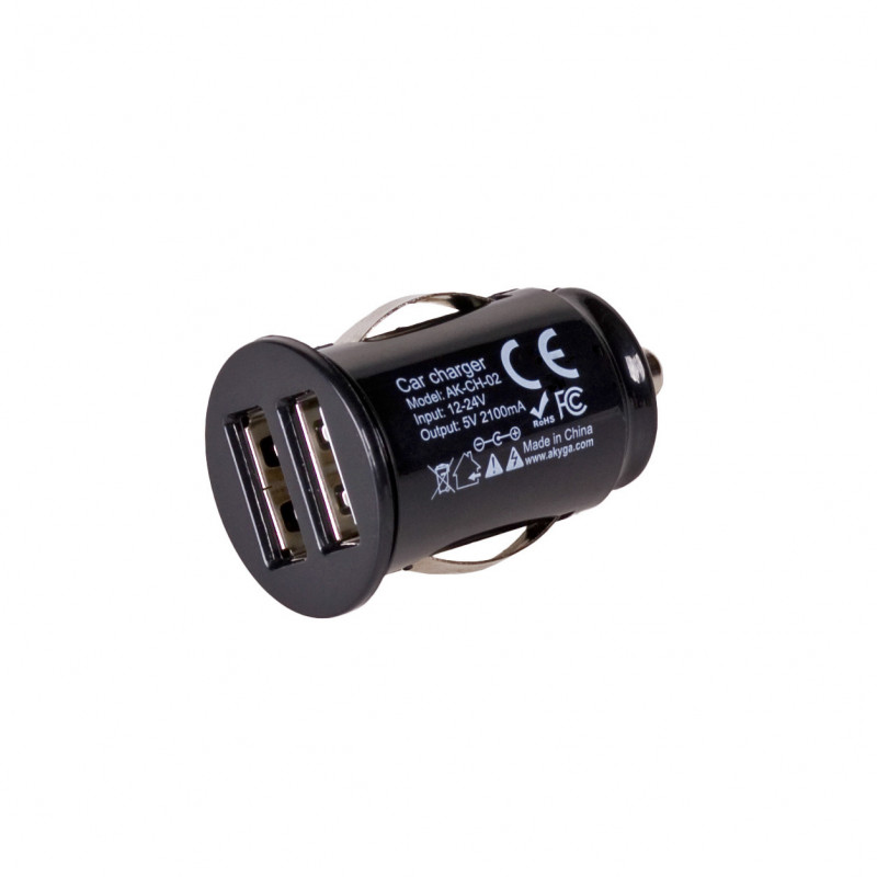 Carregador de automóvel 12/24V Akyga AK-CH-02 10,5W 2x USB-A 5V / 2,1A preto