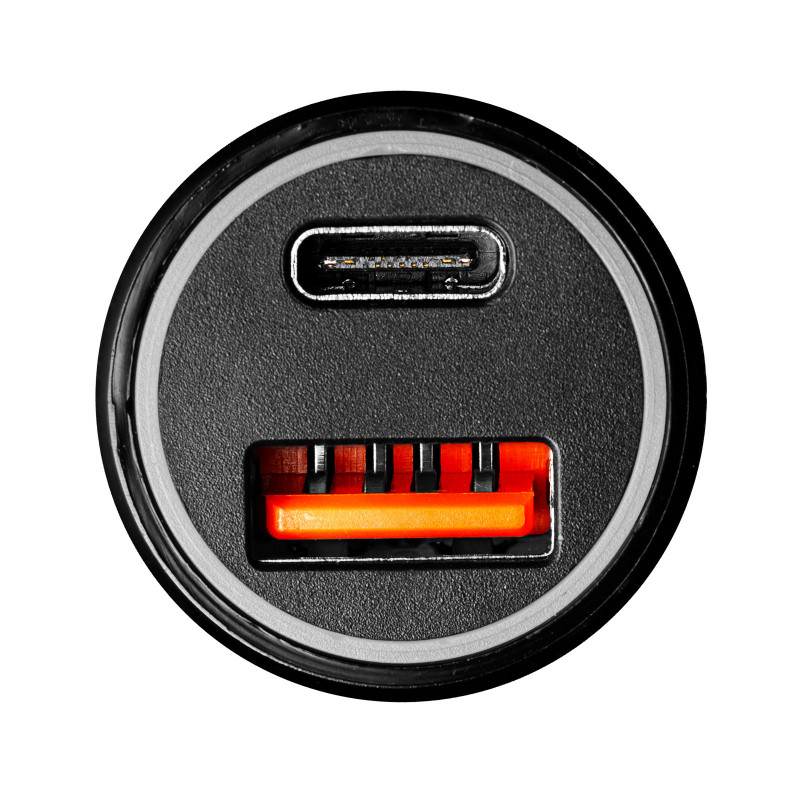 Carregador de automóvel 12/24V Akyga AK-CH-16 36W USB-A + USB-C PD Quick Charge 3.0 5-12V / 1,5-3A preto