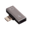 Akyga AK-AD-64 adaptador Lightning (macho) para 2x Lightning (fêmea), prateado