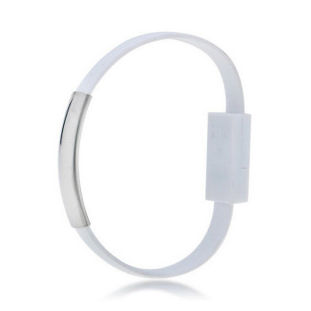 Akyga AK-AD-47 cabo USB de pulseira, USB-C (macho) / USB-A, USB 2.0, 23 cm, branco