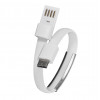 Akyga AK-AD-47 cabo USB de pulseira, USB-C (macho) / USB-A, USB 2.0, 23 cm, branco