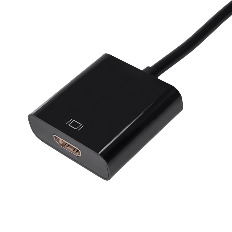 Akyga AK-AD-11 adaptador conversor com cabo DisplayPort macho para HDMI fêmea, 15 cm, preto
