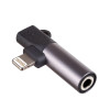 Akyga AK-AD-63 adaptador Lightning (macho) para Lightning (fêmea) + conector fêmea jack de 3,5 mm, preto