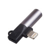 Akyga AK-AD-63 adaptador Lightning (macho) para Lightning (fêmea) + conector fêmea jack de 3,5 mm, preto