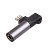 Akyga AK-AD-63 adaptador Lightning (macho) para Lightning (fêmea) + conector fêmea jack de 3,5 mm, preto