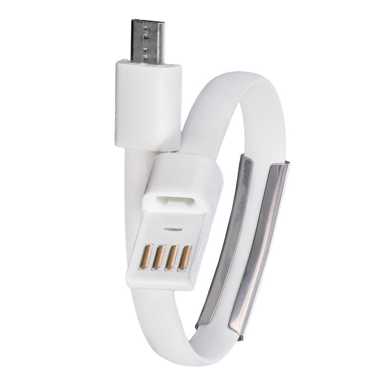 Akyga AK-AD-34 cabo USB de pulseira, Micro-USB-B (macho) / USB-A, USB 2.0, 23 cm, branco