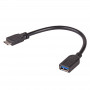 Akyga AK-AD-30 Cabo adaptador OTG USB-A 3.0 (fêmea) para Micro-USB 3.0 (macho), 15 cm, preto