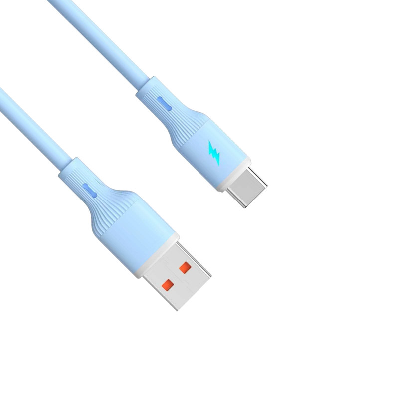 Akyga AK-USB-63 Cabo USB USB-A (macho) / USB-C (macho), USB 2.0, 18W, 1 m, azul, silicone