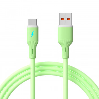 Akyga AK-USB-64 Cabo USB USB-A (macho) / USB-C (macho), USB 2.0, 18W, 1 m, verde, silicone