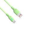 Akyga AK-USB-64 Cabo USB USB-A (macho) / USB-C (macho), USB 2.0, 18W, 1 m, verde, silicone