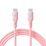 Akyga AK-USB-66 Cabo USB USB-C (macho) / USB-C (macho), USB 2.0, 60W, 1 m, rosa, silicone