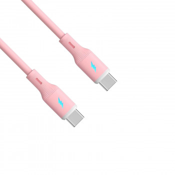 Akyga AK-USB-66 Cabo USB USB-C (macho) / USB-C (macho), USB 2.0, 60W, 1 m, rosa, silicone