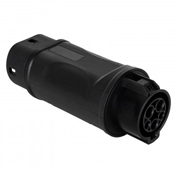 Akyga AK-SC-E09 Adaptador de carregamento para veículos elétricos Type 1 (J1772) fêmea para Type 2 (IEC 62196-2) macho, monofásico, 32 A, preto
