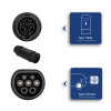 Akyga AK-SC-E09 Adaptador de carregamento para veículos elétricos Type 1 (J1772) fêmea para Type 2 (IEC 62196-2) macho, monofásico, 32 A, preto