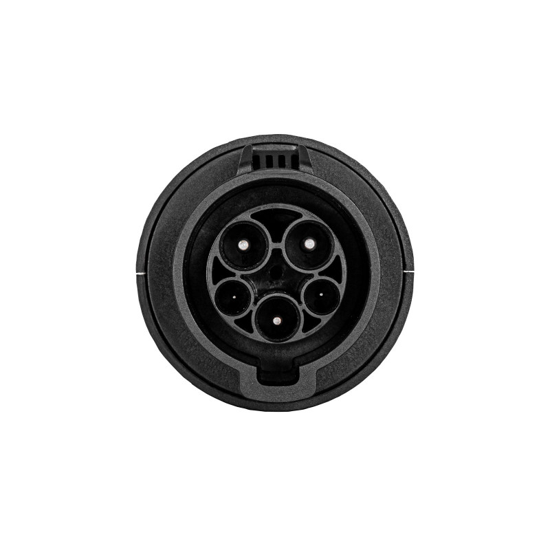 Akyga AK-SC-E09 Adaptador de carregamento para veículos elétricos Type 1 (J1772) fêmea para Type 2 (IEC 62196-2) macho, monofásico, 32 A, preto