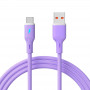 Akyga AK-USB-65 Cabo USB USB-A (macho) / USB-C (macho), USB 2.0, 18W, 1 m, roxo, silicone