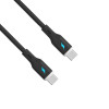 Akyga AK-USB-67 Cabo USB USB-C (macho) / USB-C (macho), USB 2.0, 60W, 1 m, preto, silicone
