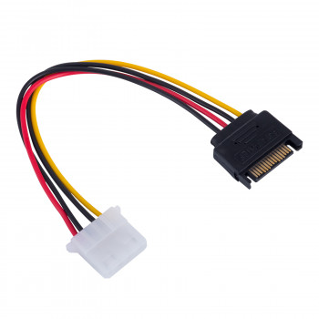 Akyga AK-CA-11 Cabo adaptador de alimentação SATA (macho) para Molex (fêmea), 15 cm