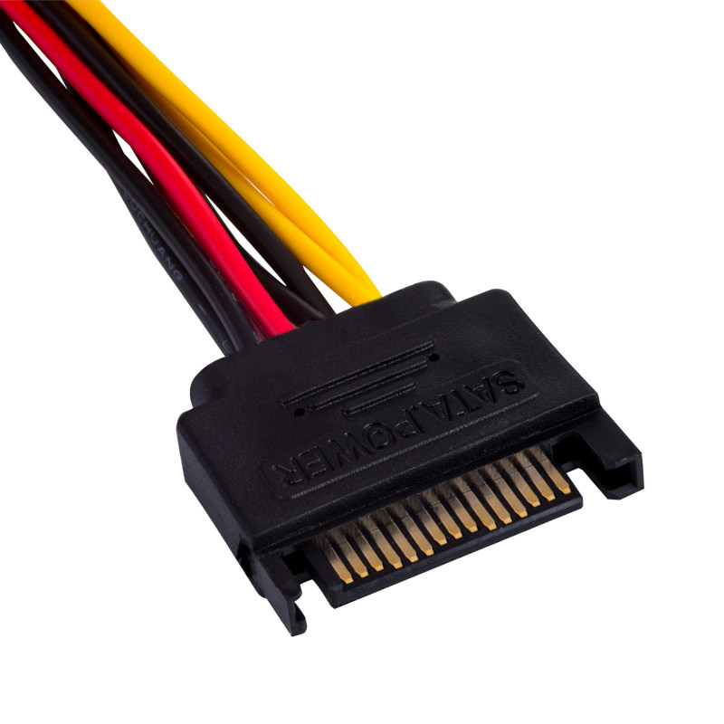 Akyga AK-CA-11 Cabo adaptador de alimentação SATA (macho) para Molex (fêmea), 15 cm
