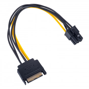 Akyga AK-CA-30 Cabo adaptador de alimentação SATA (macho) para PCIe 6 pinos (fêmea), 15 cm