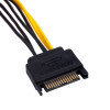 Akyga AK-CA-30 Cabo adaptador de alimentação SATA (macho) para PCIe 6 pinos (fêmea), 15 cm