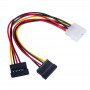 Akyga AK-CA-16 Cabo divisor de alimentação Molex (macho) para 2x SATA (fêmea), 15 cm