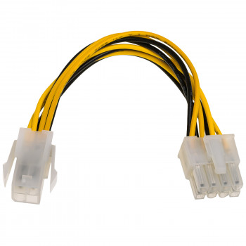 Akyga AK-CA-10 Cabo adaptador de alimentação ATX P4 4 pinos (macho) para EPS 8 pinos (fêmea), 15 cm