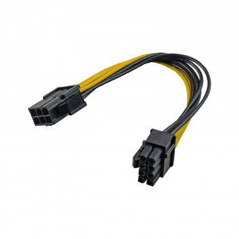 Akyga AK-CA-07 Cabo adaptador de alimentação PCIe 6 pinos (macho) para PCIe 8 pinos (6+2) (fêmea), 20 cm