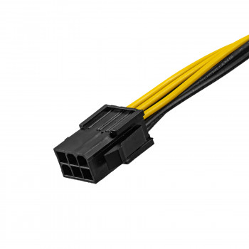 Akyga AK-CA-07 Cabo adaptador de alimentação PCIe 6 pinos (macho) para PCIe 8 pinos (6+2) (fêmea), 20 cm
