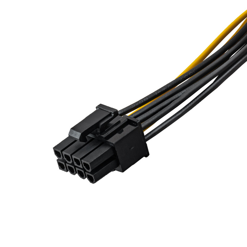 Akyga AK-CA-07 Cabo adaptador de alimentação PCIe 6 pinos (macho) para PCIe 8 pinos (6+2) (fêmea), 20 cm
