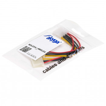 Akyga AK-CA-15 Cabo distribuidor de alimentação Molex (macho) para 2x Molex (fêmea), 15 cm