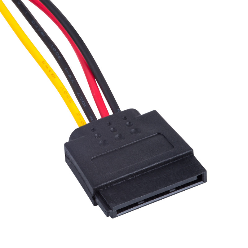 Akyga AK-CA-31 Cabo distribuidor de alimentação SATA, SATA (macho) para 2x SATA (fêmea), 2x 15 cm