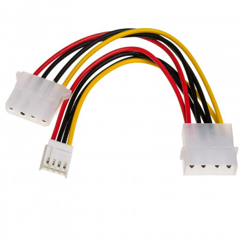 Akyga AK-CA-14 Cabo distribuidor de alimentação Molex (macho) para Molex (fêmea) + Mini Molex (fêmea), 15 cm