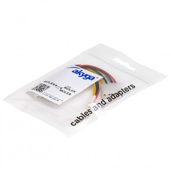 Akyga AK-CA-14 Cabo distribuidor de alimentação Molex (macho) para Molex (fêmea) + Mini Molex (fêmea), 15 cm
