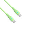 Akyga AK-USB-69 Cabo USB USB-C (macho) / USB-C (macho), USB 2.0, 60W, 1 m, verde, silicone