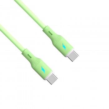 Akyga AK-USB-69 Cabo USB USB-C (macho) / USB-C (macho), USB 2.0, 60W, 1 m, verde, silicone