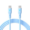 Akyga AK-USB-68 Cabo USB USB-C (macho) / USB-C (macho), USB 2.0, 60W, 1 m, azul, silicone