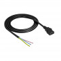 Akyga AK-OT-02A Cabo de alimentação IEC C13 para extremidade aberta, CCA 3 x 0,5 mm², 1,5 m, preto