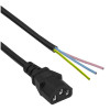 Akyga AK-OT-02A Cabo de alimentação IEC C13 para extremidade aberta, CCA 3 x 0,5 mm², 1,5 m, preto