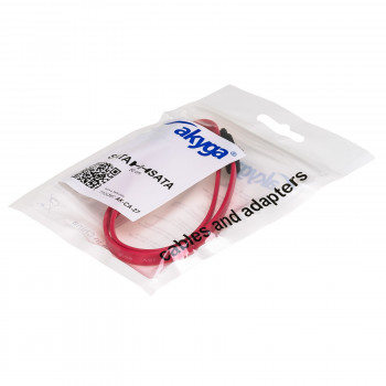 Akyga AK-CA-27 Cabo de dados SATA III, 6 Gbit/s, 0,5 m, vermelho